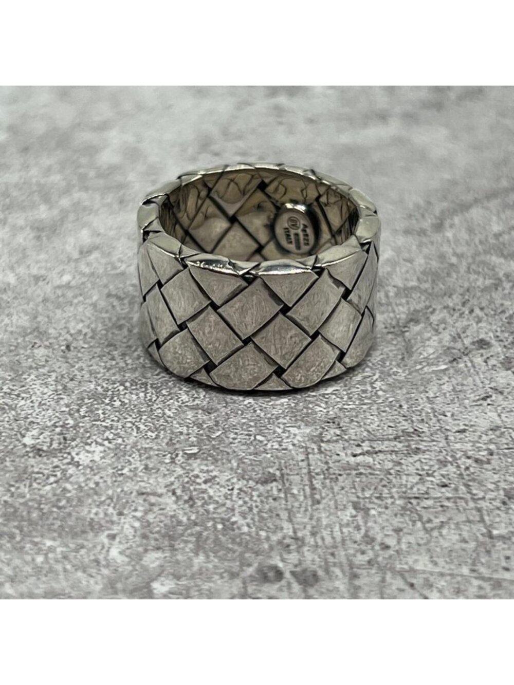 Bottega Veneta Intrecciato Wide Ring 925 Sterling Silver Vintage